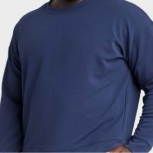 NEW All in Motion Men's Blue Long Sleeve Heavy Waffle Crewneck Sweatshirt